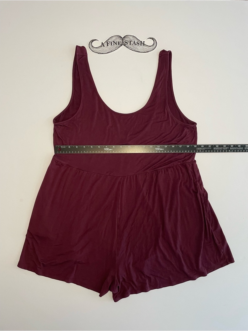Aerie Womens Burgundy Knit Rayon Romper XL Sleeveless Scoop Neck Stretch